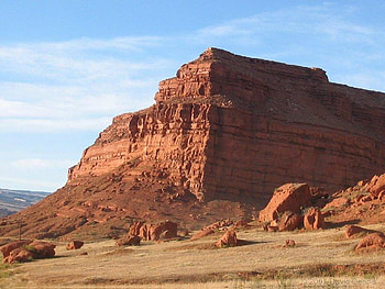 Rock, sky, ground, canyon HD wallpaper