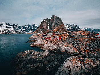 Nature, Mountains, Rocks, Journey, Relaxation, Rest, Norway, Buildings, Lofoten Islands, Svolver HD wallpaper