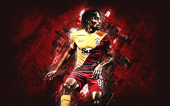 Sacha Boey, Galatasaray, French footballer, portrait, burgundy stone background, Turkey, football, grunge art HD wallpaper