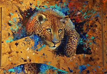 Leopard glance, Animals, Glance, Leopard, Big, Painting Art, cat HD wallpaper