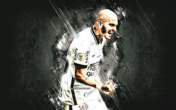 Fabio Santos, Corinthians, Brazilian footballer, portrait, Fabio Santos art, gray stone background, football HD wallpaper