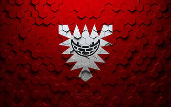 Flag of Kiel, honeycomb art, Kiel hexagons flag, Kiel, 3d hexagons art, Kiel flag HD wallpaper