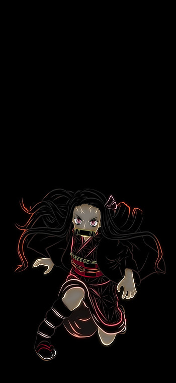 Nezuko, amoled, waifu, kimetsu, kny, demonio, anime HD phone wallpaper
