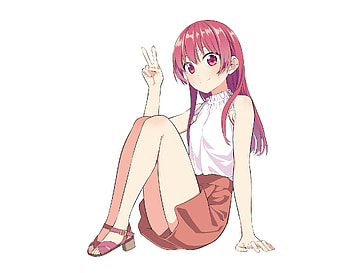 Kanojo Mo Kanojo, saki saki, red hair, kawaii HD wallpaper