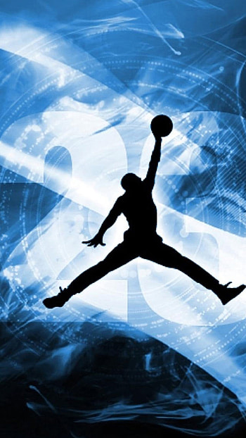Jordan Logo Blue And Black HD phone wallpaper