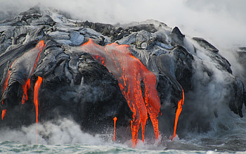 Hawaii Volcanoes National Park, Lava ocean , backgrounds, Fiery spectacle HD wallpaper