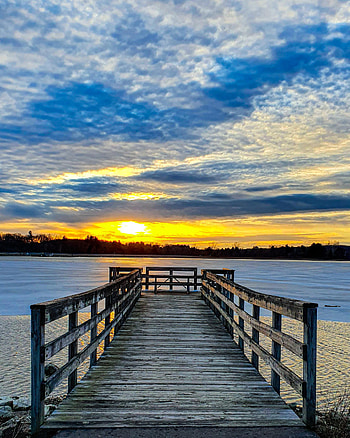Nature, Rivers, Sunset, Sun, Pier HD phone wallpaper