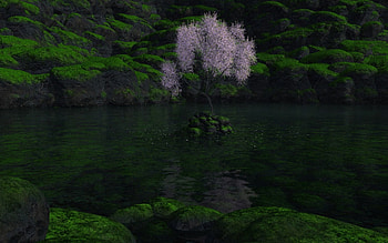 enclave, wds, 3d, green, lake, tree HD wallpaper