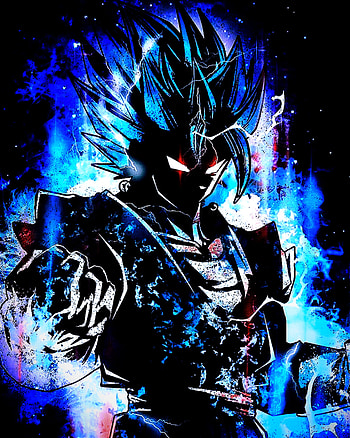 Dragon ball z, art, goku, blue HD phone wallpaper