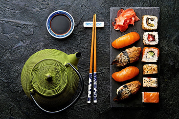 Cherry splash, Sushi fusion, Burst of flavors, Inventive creation HD wallpaper
