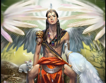 Tribal Prince, fantasy, art, animals, man HD wallpaper