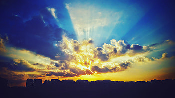 Cities, Sunset, Sky, Clouds HD wallpaper