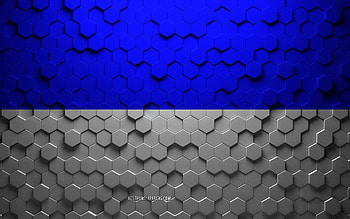 Flag of Bochum, honeycomb art, Bochum hexagons flag, Bochum, 3d hexagons art, Bochum flag HD wallpaper