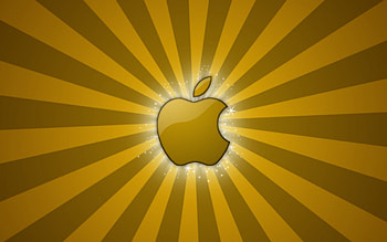 golden apple, golden, stripes, apple, computer HD wallpaper