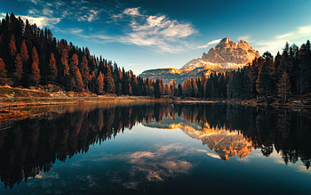 Lake Antorno, Alps, Forest, Lake, Water, Italy, Mountain HD wallpaper