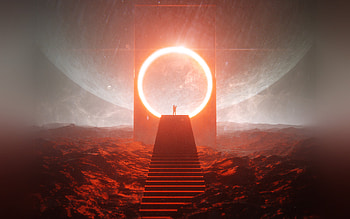 Sci Fi, portal, love, couple, planetscape, sci fi portal HD wallpaper