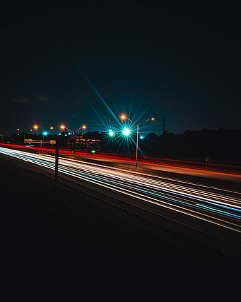 Cities, Lights, Road, Long Exposure, Glow HD phone wallpaper