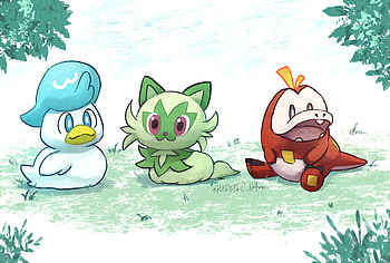 Fuecoco, Quaxly & Sprigatito, Sprigatito (Pokémon), Quaxly (Pokémon), Fuecoco (Pokémon), video game, Pokémon: Scarlet And Violet HD wallpaper