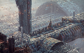 Futuristic Skyline: Sci-Fi Cityscape, Sci Fi, city, sci fi city HD wallpaper