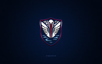 South Georgia Tormenta FC, American soccer club, red logo, blue carbon fiber background, USL League One, soccer, Georgia, USA, South Georgia Tormenta FC logo HD wallpaper