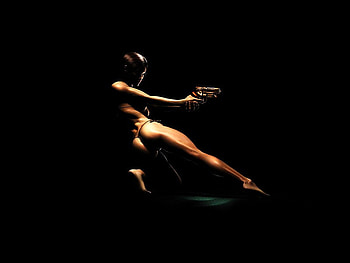 Girl w Gun, cool, graphy HD wallpaper