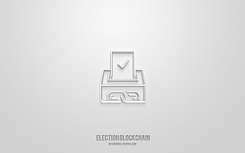 election blockchain 3d icon, white background, 3d symbols, election blockchain, business icons, 3d icons, election blockchain sign, business 3d icons HD wallpaper