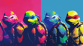 Teenage Mutant Ninja Turtles - Colorful Comic Art, Comic, Teenage Mutant Ninja Turtles, pop art, colorful, cartoon HD wallpaper