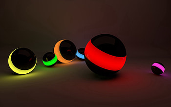 Shine, Light, 3D, Lines, Neon, Balls HD wallpaper