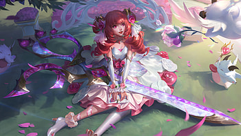 Gwen Crystal Rose Skin LoL Splash Art PC, Video Game, League Of Legends, Gwen (League Of Legends) HD wallpaper