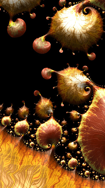 Trippy Psychedelic Fractal, orange (Color), Abstract, fractal HD phone wallpaper