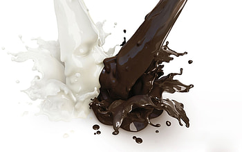 Milk & chocolate kiss, milk, white, brown, abstract, mix, chocolate, kiss HD wallpaper