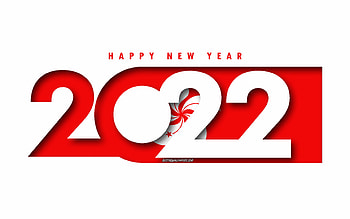 Happy New Year 2022 Hong Kong, white background, Hong Kong 2022, Hong Kong 2022 New Year, 2022 concepts, Hong Kong, Flag of Hong Kong HD wallpaper