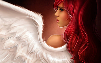 Crimson Angel, lonely angel, beautiful angel, crimson, red angel, forgotten angel, girl, lost angel, red hair, desolate angel, angel, woman, hot angel, fantasy, sad angel, sexy angel HD wallpaper
