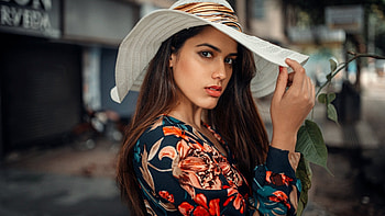 Model, women, girl, hat HD wallpaper