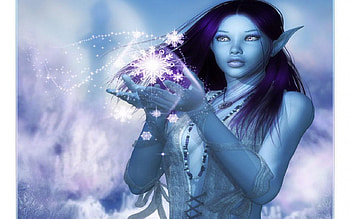 Kiss of winter, winter, girl, abstract, fantasy HD wallpaper