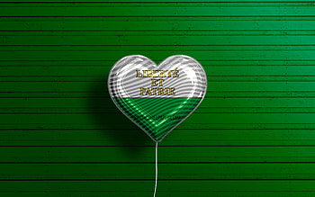I Love Vaud, , realistic balloons, green wooden background, Day of Vaud, swiss cantons, flag of Vaud, Switzerland, balloon with flag, Cantons of Switzerland, Vaud flag, Vaud HD wallpaper