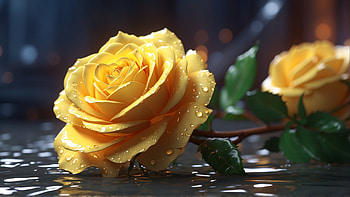 Yellow Rose, rose, yellow, flower, water drop, nature HD wallpaper
