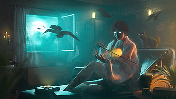 Violin Melody, artist, artwork, digital-art HD wallpaper