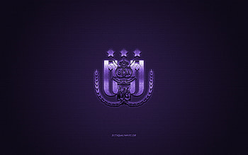 RSC Anderlecht, Belgian football club, Jupiler Pro League, purple logo, purple carbon fiber background, Belgian First Division A, football, Brussels, Belgium, RSC Anderlecht logo HD wallpaper