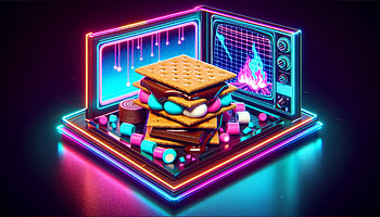 Futuristic Neon S'mores, S'mores, neon, dessert, retro, Digital Art HD wallpaper