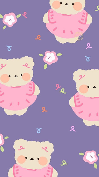Purpple198, kawai, bear, cute HD phone wallpaper