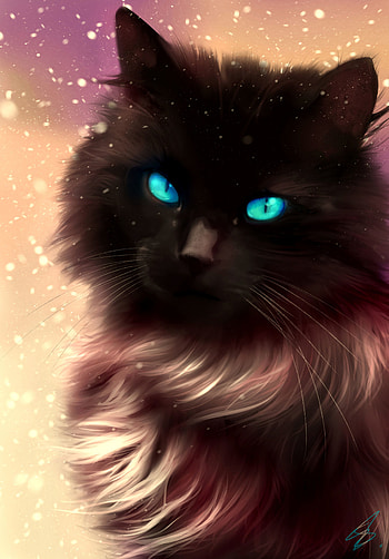 Art, Cat, Fluffy, Blue-Eyed, Blue Eyed HD phone wallpaper