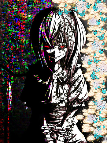 Evil/soft anime girl, art, chill, cool, fun HD phone wallpaper