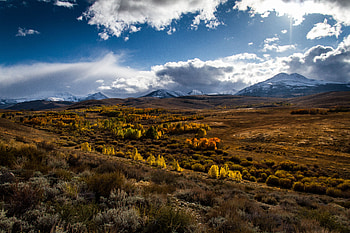 Nature, Grass, Mountains, Clouds HD wallpaper
