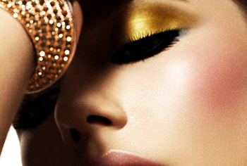 Gold, girl, model, make up HD wallpaper