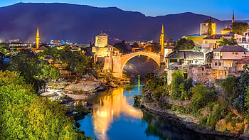Famous bridge, Neretva River, Mostar beauty, Windows 10 spotlight HD wallpaper