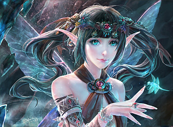 Elf fairies, Fantasy creatures, Magical realms, Captivating artwork HD wallpaper