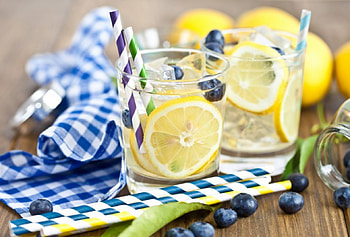 Lemon and blueberry Drinks, Fruit, Blueberry, Food, glass, Lemons, Fruits, Lemon, Blueberries HD wallpaper