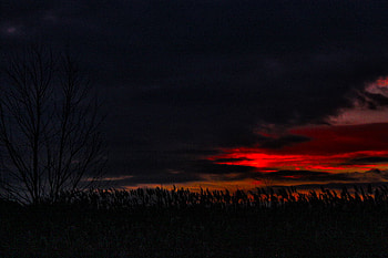 red_sunset, sunsets, red, clouds, sky, nature HD wallpaper