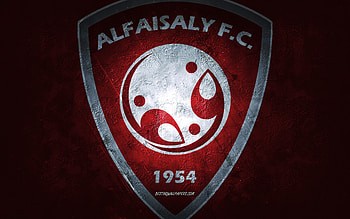 Al Faisaly FC, Saudi Arabian football team, red background, Al Faisaly FC logo, grunge art, Saudi Pro League, Harmah, football, Saudi Arabia, Al Faisaly FC emblem HD wallpaper